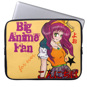 Manga girl with butterflies laptop sleeve