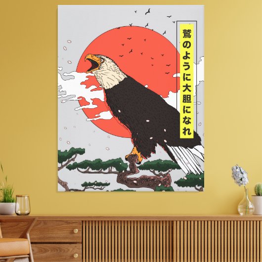 Manga Gouden Adelaar Canvas Afdruk (Insitu (Woonkamer))