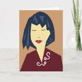 Manga-haar-jarig meisje kaart (Voorkant)