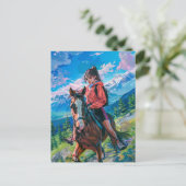 Manga Horseback Avontuur in de Alpen Briefkaart (Staand voorkant)