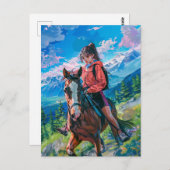 Manga Horseback Avontuur in de Alpen Briefkaart (Voorkant / Achterkant)
