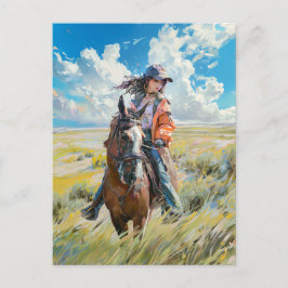 Manga Horseback Avontuur in de Alpen Briefkaart