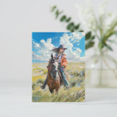 Manga Horseback Avontuur in de Alpen Briefkaart (Staand voorkant)