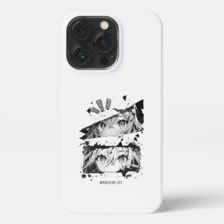 Manga Is My Life Anime Eyes Glitch Art iPhone 13 Pro Hoesje