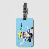 Manga Jongens Bagage Label, Aanpasbaar Bagagelabel (Voorkant (verticaal))