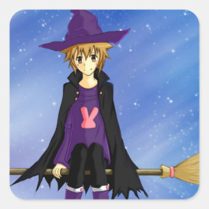 manga-kaart vierkante sticker