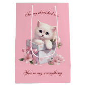 Manga kat ontwerp geschenkzak voor kat liefhebbers medium cadeauzakje (Achterkant)