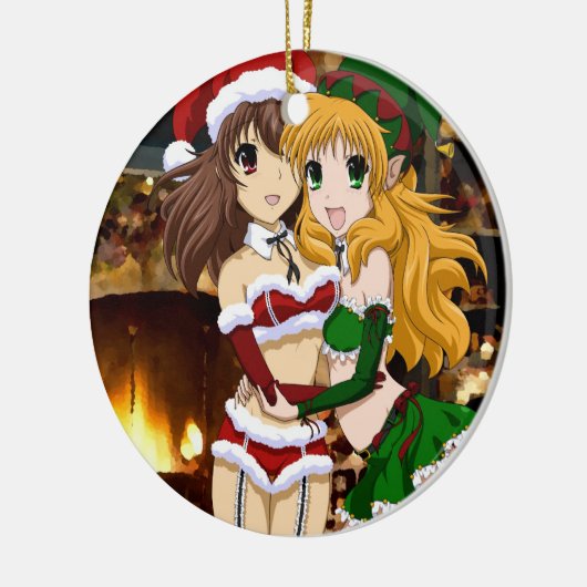 Manga Kerstmis Keramisch Ornament (Links)