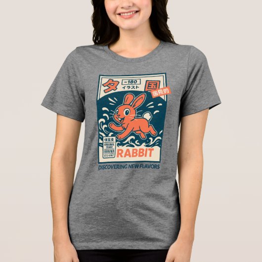 Manga Konijn Tri-Blend Shirt (Voorkant)