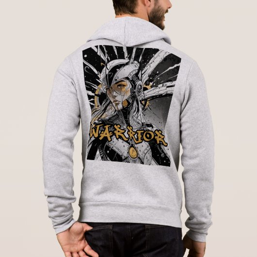 Manga krijger Full Zip Hoodie (Achterkant)