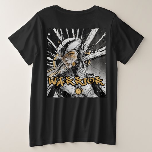 Manga krijger Oversize Grote Maat T-shirt (Design achterkant)