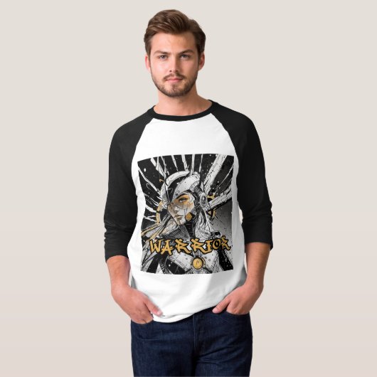 Manga krijger Raglan T-shirt (Voorkant volledig)