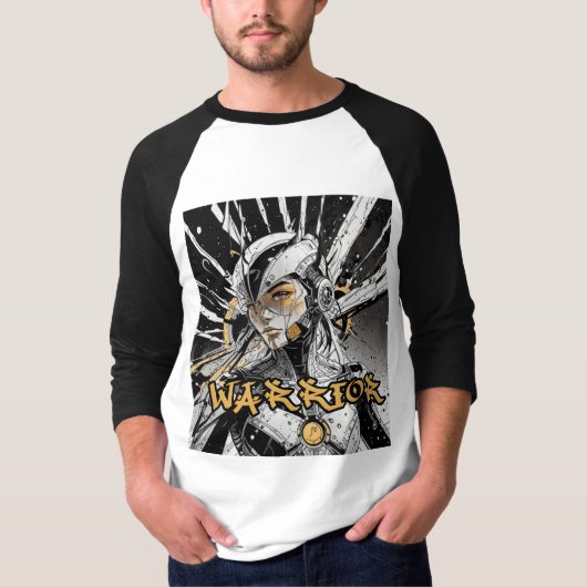 Manga krijger Raglan T-shirt (Voorkant)