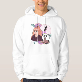 Manga meisje en panda met beenprothese hoodie