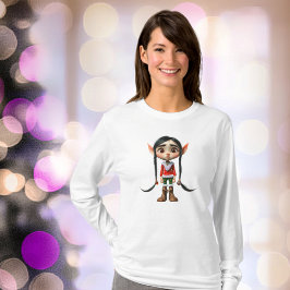 Manga Meisje Kerst Elf Vrouwen T-shirt