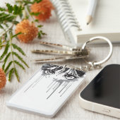 Manga meisje met verf-overgoten blik sleutelhanger (Voorkant Rechts)