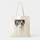 Manga meisje met verf-overgoten blik tote bag (Achterkant)