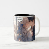 Manga mini strip tweekleurige koffiemok (Voorkant rechts)