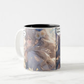 Manga mini strip tweekleurige koffiemok (Voorkant links)