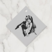 Manga, Neko Catgirl Furry Kawaii Loli Bedankjes Labels (Achterkant)