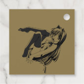 Manga, Neko Catgirl Furry Kawaii Loli Bedankjes Labels (Achterkant)