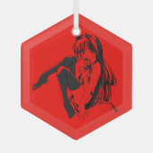 Manga, Neko Catgirl Furry Kawaii Loli Glas Ornament (Voorkant)