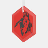 Manga, Neko Catgirl Furry Kawaii Loli Glas Ornament (Voorkant links)