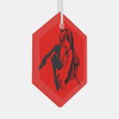 Manga, Neko Catgirl Furry Kawaii Loli Glas Ornament (Voorkant Rechts)