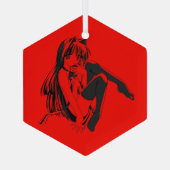 Manga, Neko Catgirl Furry Kawaii Loli Glas Ornament (Achterkant)