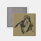 Manga, Neko Catgirl Furry Kawaii Loli Magneet (Voorkant / Achterkant)