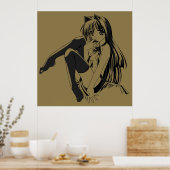 Manga, Neko Catgirl Furry Kawaii Loli Poster (Keuken)