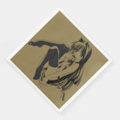 Manga, Neko Catgirl Furry Kawaii Loli Servet (Hoek)