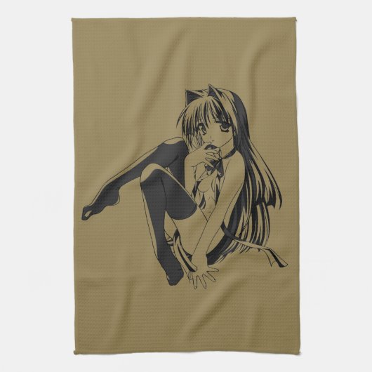 Manga, Neko Catgirl Furry Kawaii Loli Theedoek (Verticaal)