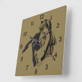 Manga, Neko Catgirl Furry Kawaii Loli Vierkante Klok (Hoek)