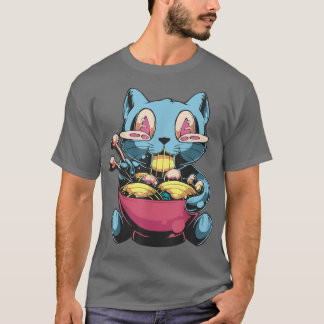 Manga Neko Ramen Cat Lover Kawaii T-shirt