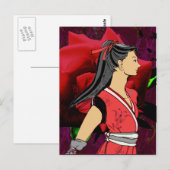 MANGA NINJA meisje Briefkaart (Voorkant / Achterkant)