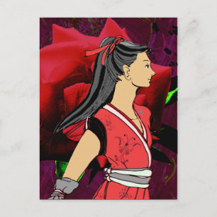 MANGA NINJA meisje Briefkaart