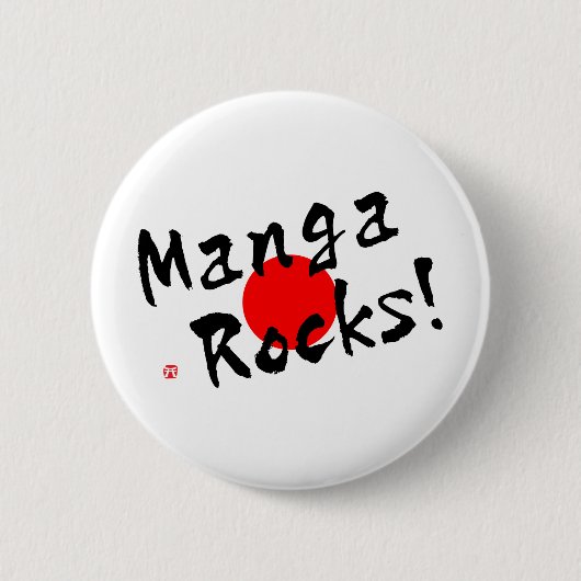 Manga Rocks. Ronde Button 5,7 Cm (Voorkant)