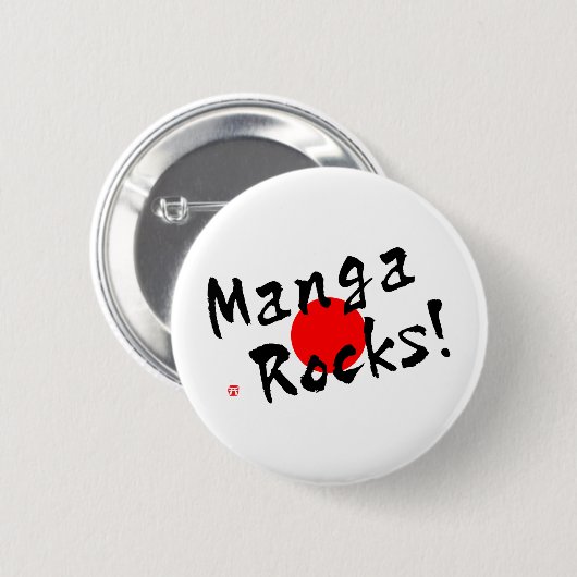 Manga Rocks. Ronde Button 5,7 Cm (Voorkant /achterkant)
