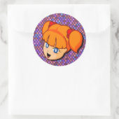 Manga rood meisje ronde sticker (Tas)
