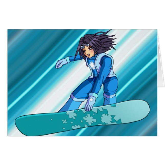 Manga Snowboarder Girl (Voorkant Horizontaal)