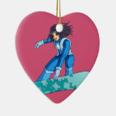 Manga Snowboarder Girl Keramisch Ornament (Rechts)