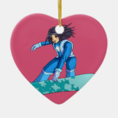 Manga Snowboarder Girl Keramisch Ornament (Voorkant)