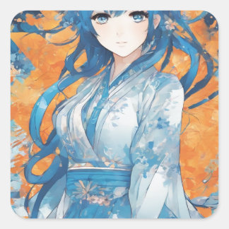 Manga-sticker Vierkante Sticker