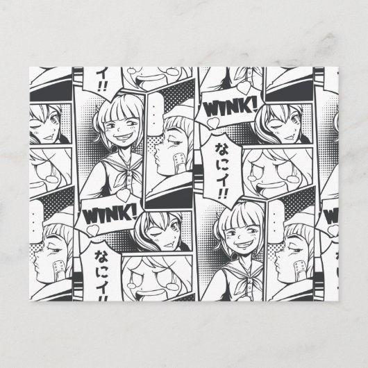 Manga stripboek cartoonboek patroon cadeau Cute Su Briefkaart (Voorkant)