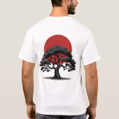 Manga Style Dark Tree met rode zon T-shirt (Achterkant)
