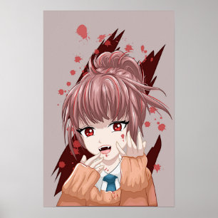Manga Vampire Girl Poster