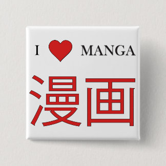 Manga Vierkante Button 5,1 Cm
