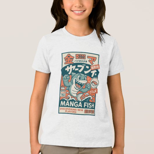 Manga Vis Tri-Blend Shirt (Voorkant)