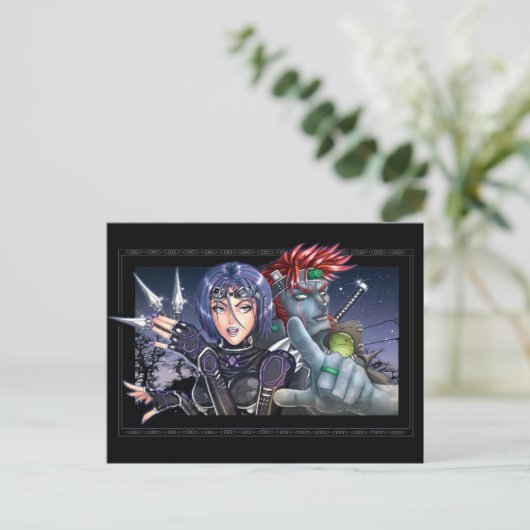 Manga Warriors Briefkaart (Staand voorkant)